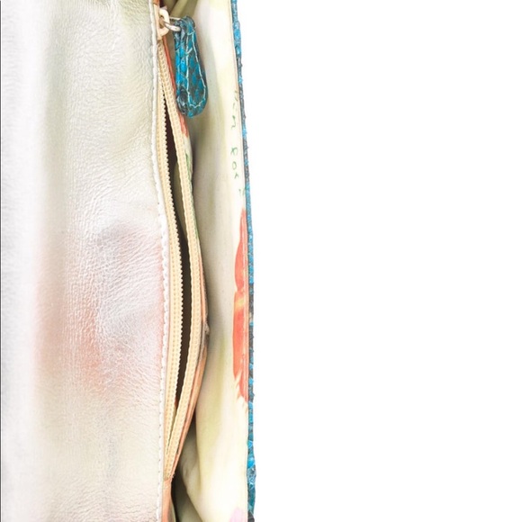 Carlos Falchi Snakeskin Clutch Black and Blue - Picture 3 of 4